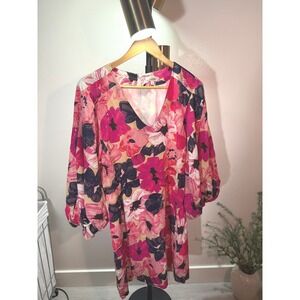 Tyler Boe dress 8 floral flouncy balloon sleeve summer garden party tea mini